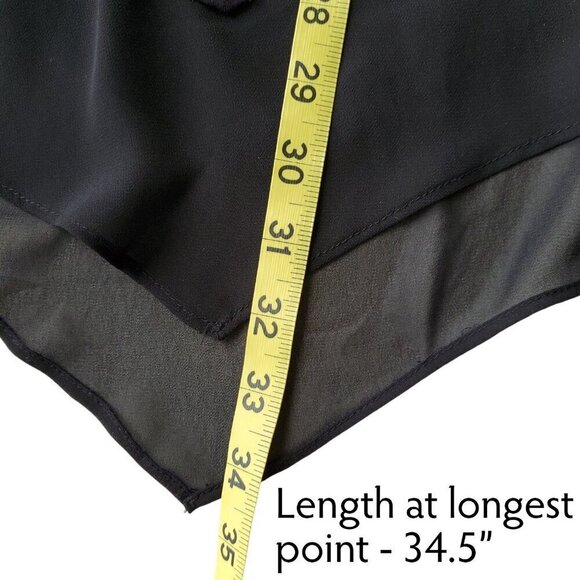 LOGO Lori Goldstein Trapeze Sharkbite Dress Chiffon Black Witchy Whimsigoth XS - Picture 12 of 14